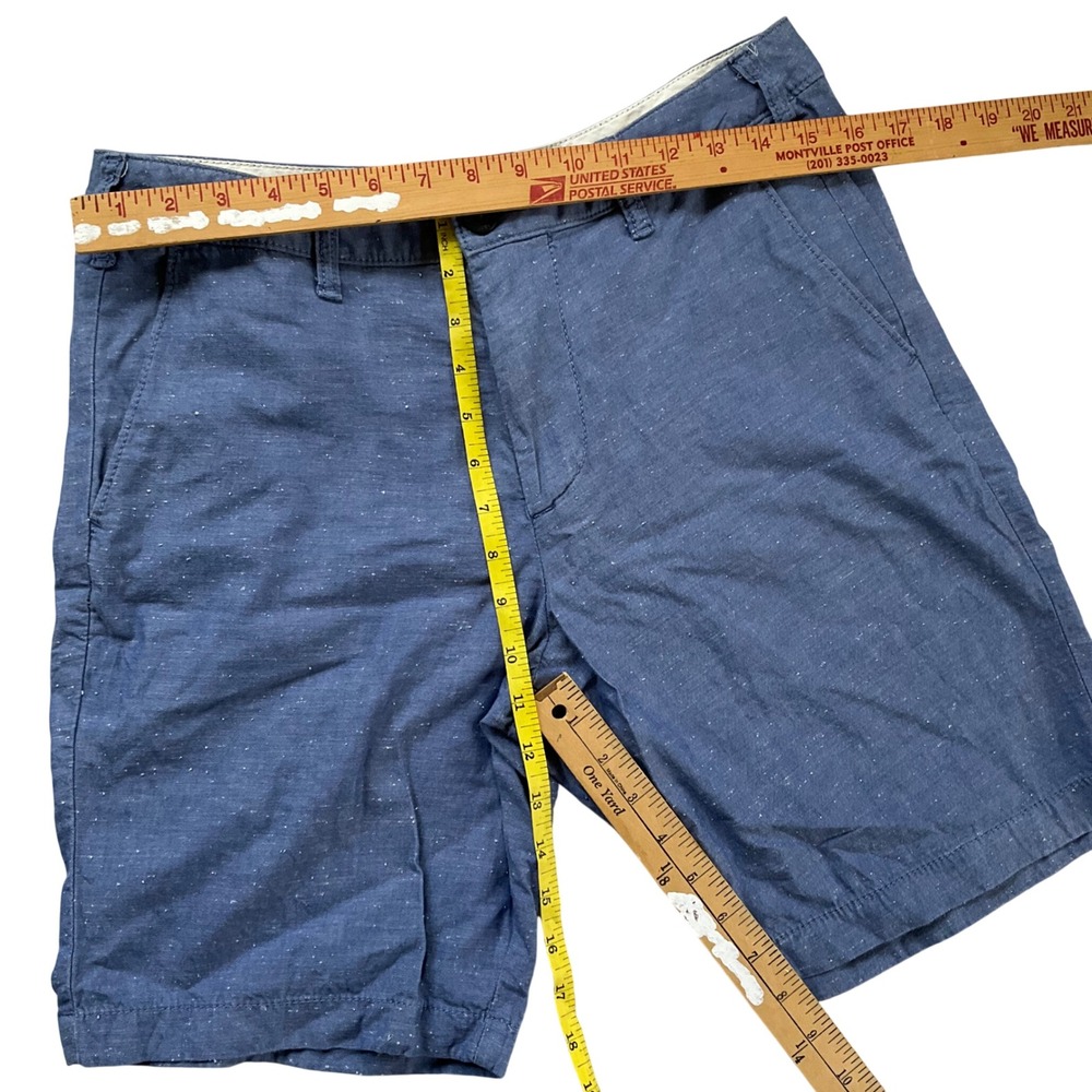 Hollister Classic Short Mens 30 Blue Marled Speckled Flat Front Cotton Shorts - Picture 5 of 8
